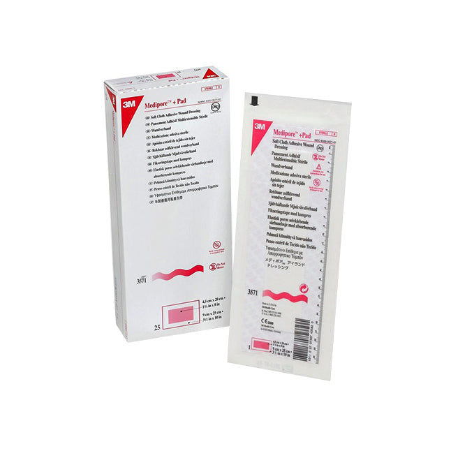 Medipore + Pad Soft Cloth Adhesive Wound Dressing, 3M