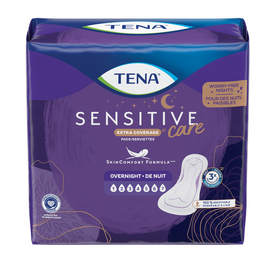 Pads Sensitive Care Extra Coverage Overnight Tena