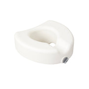 White Raised Toilet seat for regular/elongated toilet with locking mechanism for safety