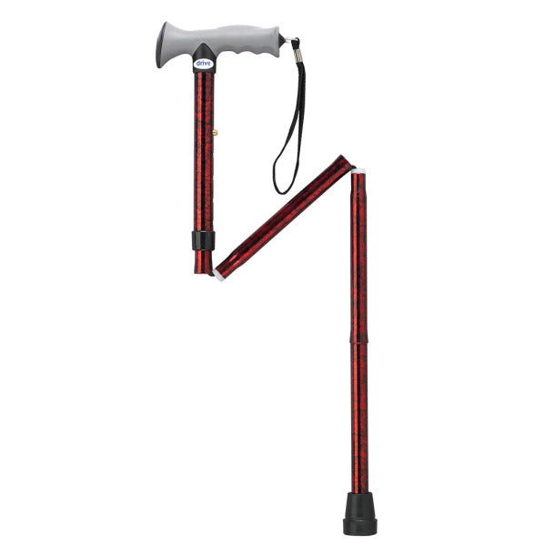 Cane Aluminum Folding with Gel Grip, Height Adjustable