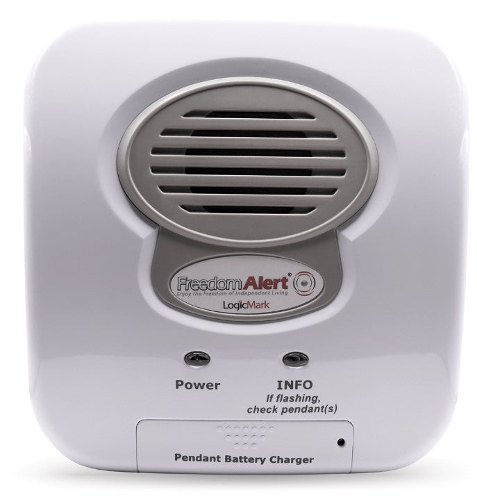 FreedomAlert LogicMark device on a white background, base