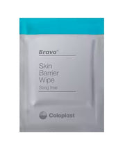 Brava Skin Barrier Wipe packaging with Coloplast logo on a white background