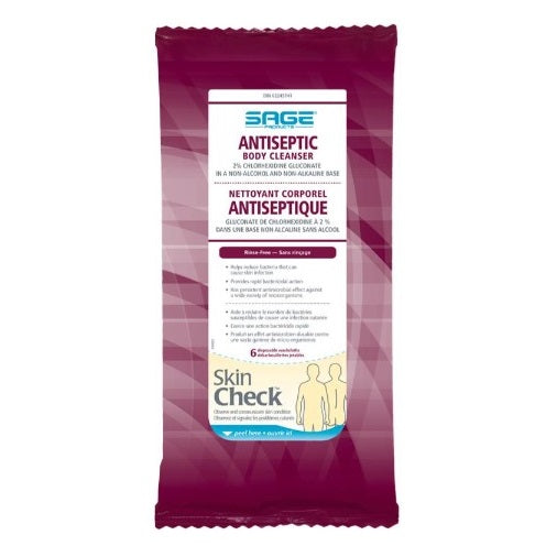Sage Antiseptic Body Cleanser 2% Chlorhexidine Gluconate (CHG) Wipes by Cardinal Health