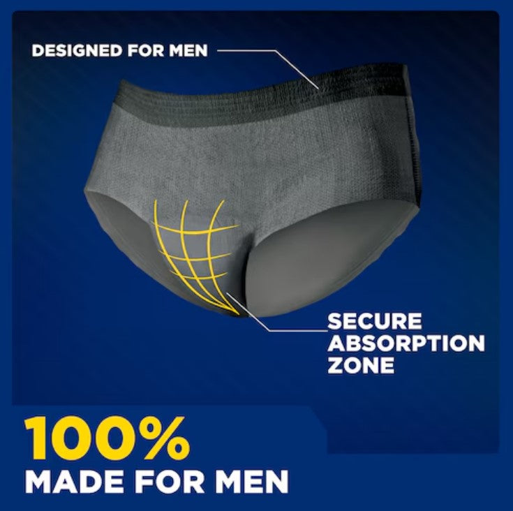 Gray men's underwear with text highlighting features on a blue background 81920