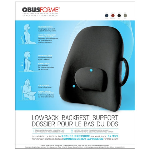 Obus Forme Lowback Backrest Support - Black